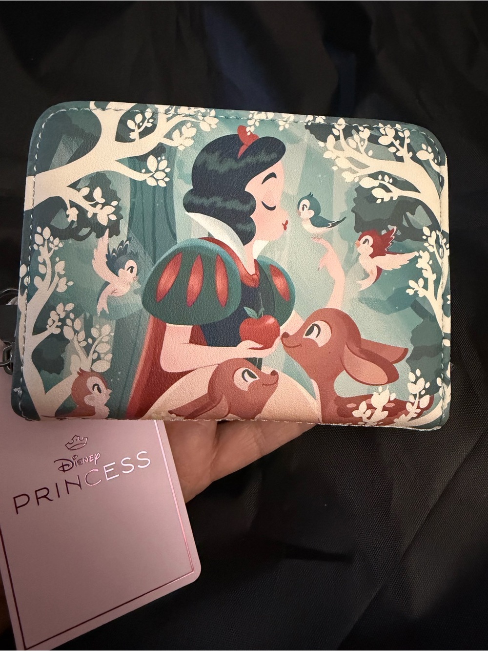 Loungefly Snow White Zip Wallet in Teal and Cream with Red Accents